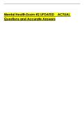Mental Health Exam &num;2 UPDATED ACTUAL Questions and Accurate Answers