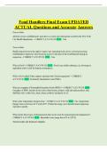 Food Handlers Final Exam UPDATED ACTUAL Questions and Accurate Answers
