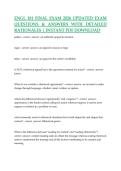 ENGL 101 FINAL EXAM 2026 Updated Exam Questions & Answers With Detailed Rationales &vert; Instant PDF Download