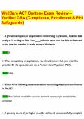 WellCare ACT Centene Exam Review &ndash; Verified Q&A &lpar;Compliance&comma; Enrollment & PHI Safeguards &rpar;&period;pdf