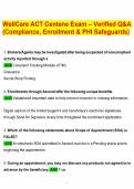 WellCare ACT Centene Exam  bundle Review &ndash; Verified Q&A &lpar;Compliance&comma; Enrollment & PHI&sol;PII Safeguards&rpar;