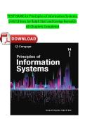 TEST BANK for Principles of Information Systems &lpar;14th Edition&rpar; by Ralph Stair & George Reynolds &vert; Verified Complete Chapters 1&ndash;14 &vert; Latest 2025 Updated Version 2026