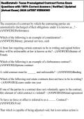 RealEstateU- Texas Promulgated Contract Forms Exam Questions with 100&percnt; Correct Answers &vert; Verified &vert; Updated &lpar;Actual Exam&rpar; 2026 LATEST VERSION&excl;&excl;