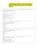 NR222 Health and Wellness - Comprehensive Exam  Review UPDATED ACTUAL Questions and CORRECT  Answers