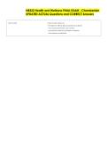 NR222 Health and Wellness FINAL EXAM - Chamberlain  UPDATED ACTUAL Questions and CORRECT Answers 
