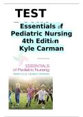Test Bank for Essentials of Pediatric Nursing 4th Edition &lpar;Kyle Carman&rpar; &ndash; Updated 2026&sol;2027 Exam Resource