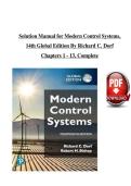 Solution Manual for Modern Control Systems&comma; 14th Global Edition By Richard C&period; Dorf Chapters 1 - 13&comma; Complete