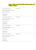 NR222 - Models of health UPDATED ACTUAL Questions and  CORRECT Answers
