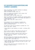 ICC MASONRY EXAM QUESTIONS AND CORRECT ANSWERS