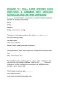 ENGLISH 101 FINAL EXAM UPDATED EXAM QUESTIONS & ANSWERS WITH DETAILED RATIONALES &vert; INSTANT PDF DOWNLOAD