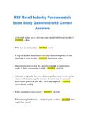 NRF Retail Industry Fundamentals  Exam Study Questions with Correct  Answers 
