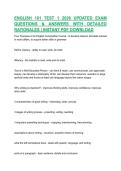 ENGLISH 101 TEST 1 2026 UPDATED EXAM QUESTIONS & ANSWERS WITH DETAILED RATIONALES &vert; INSTANT PDF DOWNLOAD