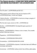 Ftce Physical education k-12 EXAM MOST TESTED QUESTIONS AND VERIFIED SOLUTIONS&sol;GET IT 100&percnt; ACCURATE&excl;&excl; 2026&excl;&excl;