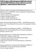 CRM Principles of Risk Management EXAM fully solved & updated 2025-2026&lpar;latest version verified for accuracy&rpar; &lpar;Questions &plus; Answers&rpar; Solved 100&percnt; Correct&excl;&excl;