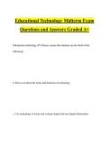 Educational Technology Midterm Exam Questions and Answers Graded A&plus;