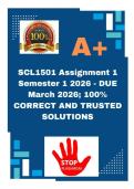 SCL1501 Assignment 1 Semester 1 2026 - DUE March 2026&semi; 100&percnt; CORRECT AND TRUSTED SOLUTIONS
