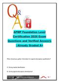 APMP Foundation Level 2026 &vert; 100&plus; Exam Questions with Verified Answers &ndash; Proposal Strategy&comma; Capture Planning&comma; Compliance