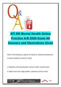 ATI RN Mental Health 2026 &vert; Practice A &ndash; 60&plus; Questions & Answers &vert; Anxiety&comma; Schizophrenia&comma; Meds&comma; Crisis&comma; Safety