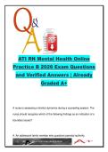 ATI RN Mental Health 2026 &vert; Practice B &ndash; 60&plus; Verified Exam Questions & Answers &vert; Suicide&comma; Meds&comma; Ethics&comma; Disorders