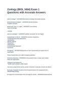 Zoology &lpar;BIOL 3454&rpar; Exam 1 Questions with Accurate Answers