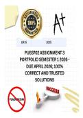 PUB3702 Assignment 3 PORTFOLIO Semester 1 2026 - DUE April 2026&semi; 100&percnt; CORRECT AND TRUSTED SOLUTIONS
