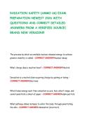 RADIATION SAFETY &lpar;AMMO 66&rpar; EXAM PREPARATION NEWEST 2026 WITH QUESTIONS AND CORRECT DETAILED ANSWERS FROM A VERIFIED SOURCE&vert; BRAND NEW VERSION&excl;&excl;&excl;