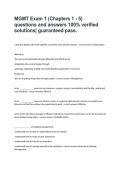 MGMT Exam 1 &lpar;Chapters 1 - 5&rpar; questions and answers 100&percnt; verified solutions&vert; guaranteed pass&period;