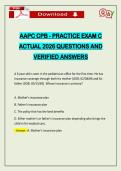 AAPC CPB - PRACTICE EXAM C ACTUAL 2026 QUESTIONS AND VERIFIED ANSWERS
