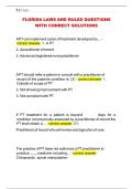 FLORIDA LAWS AND RULES QUESTIONS WITH CORRECT SOLUTIONS