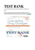 TEST BANK for Calculating Drug Dosages&colon; A Patient-Safe Approach to Nursing and Math by Andra Luz Martinez de Castillo & Maryanne Werner-McCullough &mdash; Verified Questions & Answers for All Chapters A&plus;