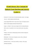 AI and Literacy&colon; Key Concepts for Students Exam Questions and Answers Graded A&plus;