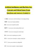 Artificial Intelligence and Big Data&colon; Key Concepts and Ethical Issues Exam Questions and Answers Graded A&plus;