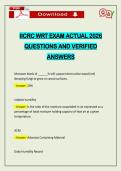 IICRC WRT EXAM ACTUAL 2026 QUESTIONS AND VERIFIED ANSWERS