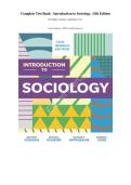 Complete Test Bank - Introduction to Sociology&comma; 13th Edition&period; By Giddens&comma; Duneier&comma; Appelbaum&comma; Carr&period; &lpar;Latest Edition&comma; 100&percnt; Verified Answers&rpar;