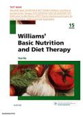 WILLIAMS' BASIC NUTRITION & DIET THERAPY &lpar;Williams' Essentials of Nutrition & Diet Therapy&rpar; 15TH EDITION BY STACI NIX MCINTOSH TEST BANK Latest Verified Review LATEST Practice Questions and Answers for Exam Preparation&comma; 100&percnt; Correct with Exp