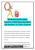 RN Mental Health Online Practice A &lpar;70 Qs&rpar; &ndash; 2026 NCLEX Prep &vert; Therapeutic Communication&comma; Meds&comma; Crisis&comma; Ethics