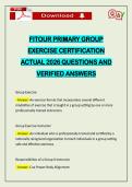 FITOUR PRIMARY GROUP EXERCISE CERTIFICATION ACTUAL 2026 QUESTIONS AND VERIFIED ANSWERS