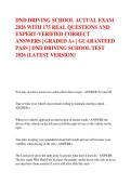 DND DRIVING SCHOOL ACTUAL EXAM  2026 WITH 175 REAL QUESTIONS AND  EXPERT-VERIFIED CORRECT  ANSWERS &vert; GRADED A&plus; &vert; GUARANTEED  PASS &vert; DND DRIVING SCHOOL TEST  2026 &lbrack;LATEST VERSION&rsqb;