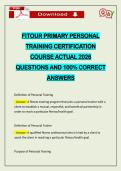 PACKAGE DEAL&colon;&colon;&colon; FITOUR TRAINING CERT EXAMS ACTUAL 2026 Q& 100&percnt; PASS