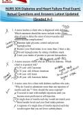 NURS 305 Diabetes and Heart Failure Final Exam&vert; Actual Questions and Answers Latest Updated 2-26&sol;2027 &lpar;Graded A&plus;&rpar;