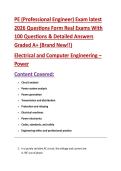 PE &lpar;Professional Engineer&rpar; Exam latest  2026 Questions Form Real Exams With  100 Questions & Detailed Answers  Graded A&plus; &lpar;Brand New&excl;&excl;&rpar;