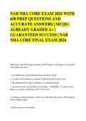 NAB NHA CORE EXAM 2026 WITH  650 PREP QUESTIONS AND  ACCURATE ANSWERS &vert; MCQS &vert;  ALREADY GRADED A&plus; &vert;  GUARANTEED SUCCESS &vert; NAB  NHA CORE FINAL EXAM 2026 