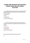 FLORIDA LAWS AND RULES 2026 EXAM WITH VERIFIED QUESTIONS AND CORRECT SOLUTIONS 