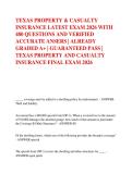 TEXAS PROPERTY & CASUALTY  INSURANCE LATEST EXAM 2026 WITH  480 QUESTIONS AND VERIFIED  ACCURATE ANSERS &vert; ALREADY  GRADED A&plus; &vert; GUARANTEED PASS &vert;  TEXAS PROPERTY AND CASUALTY  INSURANCE FINAL EXAM 2026