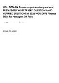 WGU D076 OA  Exam comprehensive questions &vert; FREQUENTLY MOST TESTED QUESTIONS AND VERIFIED SOLUTIONS &commat; 2026  WGU D076 Finance Skills for Managers OA Prep