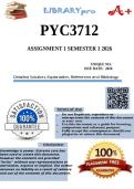 PYC3712 Assignment 1 &lpar;COMPLETE ANSWERS&rpar; Semester 1 2026