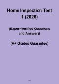 Home Inspection Test 1 2026 &vert; Practice Questions & Study Guide