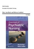 Test Bank - Essentials of Psychiatric Nursing&comma; 3rd Edition &lpar;Boyd&comma; 2023&rpar;&comma; Chapter 1-32 &vert; All Chapters
