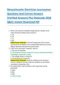 Massachusetts Electrician Journeyman  Questions And Correct Answers  &lpar;Verified Answers&rpar; Plus Rationale 2026  Q&A&vert; Instant Download Pdf 