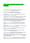 FINAL EXAM 3230 DBMS QUESTIONS AND ANSWERS